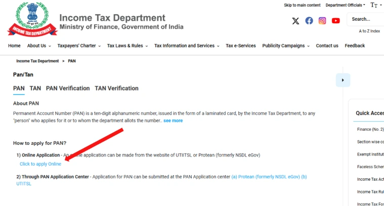 Steps to Apply for a PAN Card Online