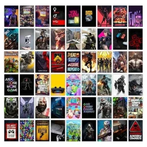 CodersParadise Gaming Aesthetic Wall Collage Kit Posters (Pack of 54)