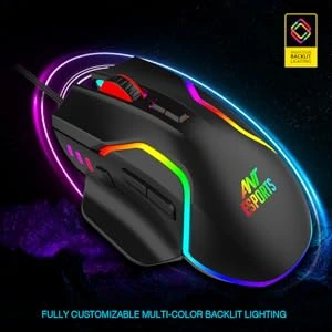 Ant Esports GM320 RGB Gaming Mouse: 8 Buttons, 12800 DPI, RGB Lights