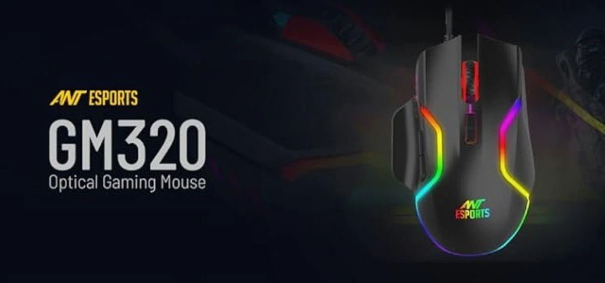 Ant Esports GM320 RGB Gaming Mouse: 8 Buttons, 12800 DPI, RGB Lights