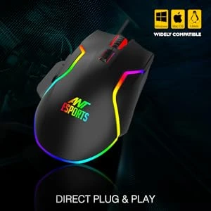 Ant Esports GM320 RGB Gaming Mouse: 8 Buttons, 12800 DPI, RGB Lights